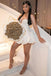 A Line White Homecoming Dress Short Evening Gown Mini Cocktail Dresses UQH0269