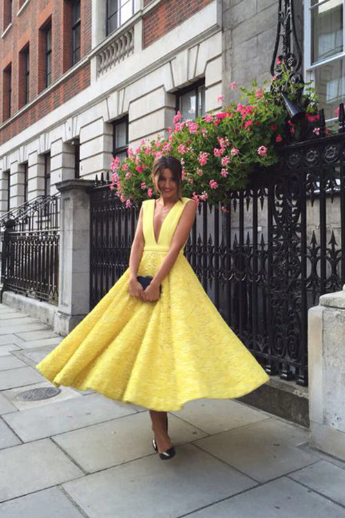 yellow dress wedding guest Off Shoulder Butter Midi | Tea Length Yellow Dress | Bridesmaid Corset Gown with Flowing Skirt Available sizes and colors can be confirmed during the ordering process. Yellow Wedding Guest Dresses -