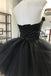 Black Sweetheart Puffy Short Prom Dress, Cute Tulle Homecoming Gown UQH0245