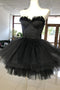 Black Sweetheart Puffy Short Prom Dress, Cute Tulle Homecoming Gown UQH0245