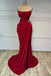 Charming Slit Prom Dress Burgundy Spaghetti Straps Rhinestones Formal Evening Dresses UQP0328