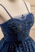 Blue Spaghetti Straps Tulle Homecoming Gown, New Arrival Short Prom Dresses UQH0259