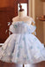 Blue Tulle Butterfly Flower Girl Dress for Wedding Holiday Birthday Party Kid Toddler Dresses UQF0015