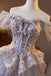 Gorgeous Off the Shoulder Tulle Prom Dress with Flowers, Purple Quinceanera Dresses UQP0370