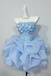 Puffy Strapless Light Blue Ruffled 3D Floral Short Homecoming Dress Cocktail Prom Gown UQH0275