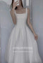 A Line Square Neck Prom Dress, Ankle Length Elegant Homecoming Dresses UQH0261