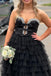 Light Blue Sweetheart Tulle Layers Prom Gown, A Line Tiered Evening Dress with Bowknot UQP0289