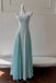 Tiffany Blue Spaghetti Straps Long Prom Dress, Simple New Style Party Gown UQP0372