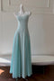 Tiffany Blue Spaghetti Straps Long Prom Dress, Simple New Style Party Gown UQP0372