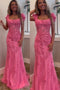 Mermaid Lace Appliques Long Prom Dress, Square Neck Tulle Party Gown UQP0285