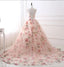 Puffy Sleeveless Floral Long Prom Dress, New Style Tulle Quinceanera Dresses UQP0218