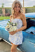 Strapless Sheath Blue Homecoming Dress, New Arrival Mini Prom Gown UQH0249