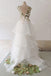 Gorgeous Sheer Neck Tulle Long Wedding Dress with Hand-Made Flowers UQW0127