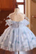 Blue Tulle Butterfly Flower Girl Dress for Wedding Holiday Birthday Party Kid Toddler Dresses UQF0015