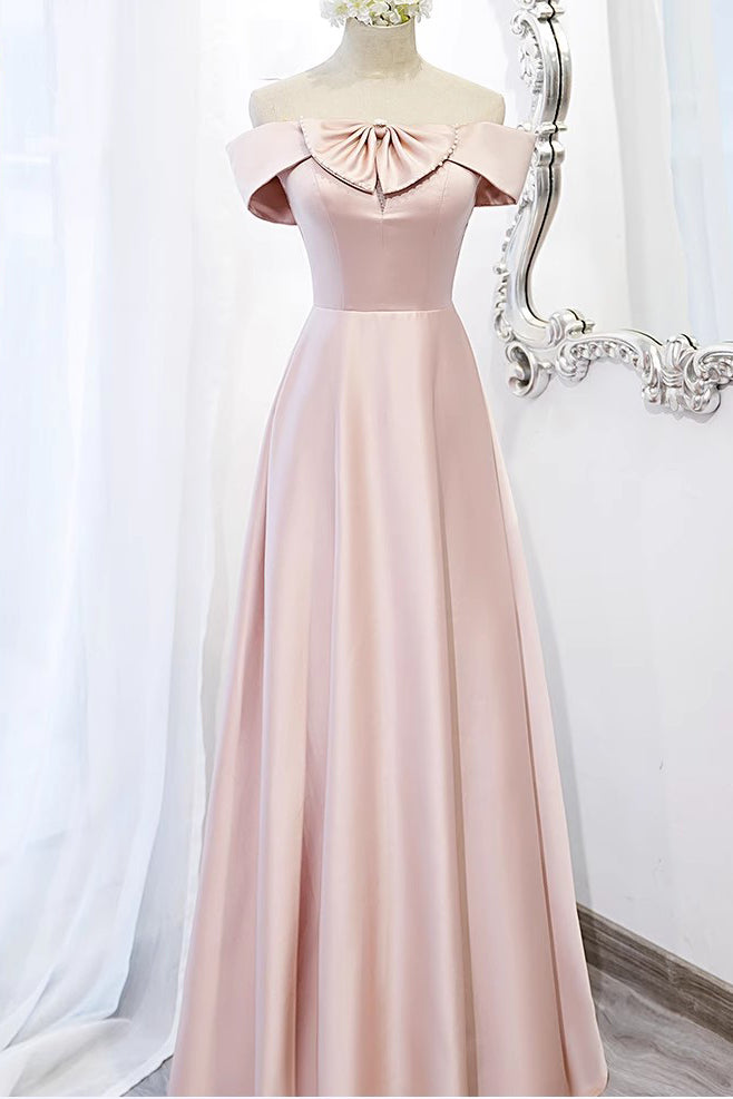 A Line New Style Satin Bridesmaid Dress, Pink Cheap Multiple Styles Fl – Uniquedresss