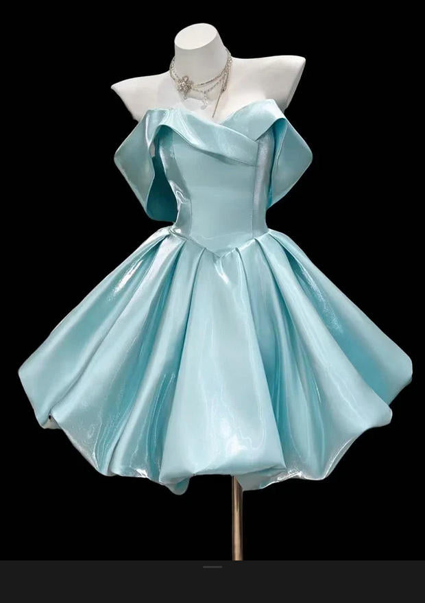 Pink Elegant A-Line Off-Shoulder Short Sweeet 16 Homecoming Dress Party Gown UQH0277