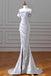 Sparkly Mermaid Silver Sequin Prom Dress, Off the Shoulder Evening Gown with Slit UQP0249