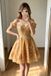 A-line Off the Shoulder Short Homecoming Dress with Lace Appliques UQH0274