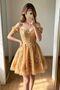 A-line Off the Shoulder Short Homecoming Dress with Lace Appliques UQH0274