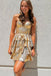 Gold Sweetheart Tiered Homecoming Gown, A Line Short Prom Dresses UQH0260