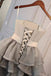 Gray Strapless Organza Hoco Dress, Cute Short Prom Dress with Flowers UQH0244