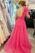 A Line Pink One Shoulder Tulle Prom Gown with Slit, New Arrival Women Dress UQP0252