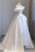 Ivory Off the Shoulder Tulle Wedding Dress, A Line New Bridal Gown UQW0134