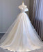 Ivory Off the Shoulder Tulle Wedding Dress, A Line New Bridal Gown UQW0134