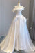 Ivory Off the Shoulder Tulle Wedding Dress, A Line New Bridal Gown UQW0134