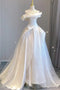 Ivory Off the Shoulder Tulle Wedding Dress, A Line New Bridal Gown UQW0134