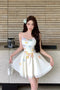 Ivory Cute Sweet 16 Dress, A Line Spaghetti Straps Short Formal Dress for Birthday UQH0235