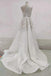 Ivory Gorgeous One Shoulder Tulle Wedding Dress with Beading, A Line Long Prom Gown UQW0133