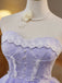 Princess Sweetheart Tulle Homecoming Dress with Lace, A Line Lavender Prom Gown UQH0284