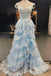 A Line Straps Tiered Tulle Prom Formal Dress, Sparkly Lace Applique Party Gown UQP0267