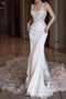 New Arrival Lace Applique Beach Wedding Dress, Gorgeous Mermaid Bridal Dresses UQW0144