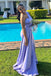 Lilac Mermaid Sleeveless One Shoulder Satin Long Bridesmaid Dress UQB0035