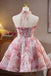 Pink Sweetheart Short Homecoming Dress with Handmade Flowers Sweet 16 Dress UQH0281