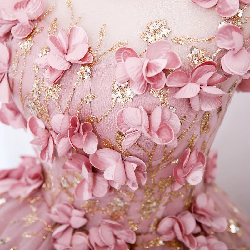 cute puffy light pink quinceanera dresses Light Pink Glitter Tulle Princess Ball Gown | Off-Shoulder Quinceaera Dress with Puffy Sleeves GL3546