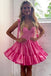 Puffy Straps Short Sweet 16 Dress. Cute Sleeveless Homecoming Gown with Ruffles UQH0194