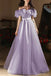 Purple Off the Shoulder Tulle Long Prom Dress, A Line Sparkly Party Gown UQP0365