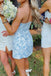 Strapless Sheath Blue Homecoming Dress, New Arrival Mini Prom Gown UQH0249