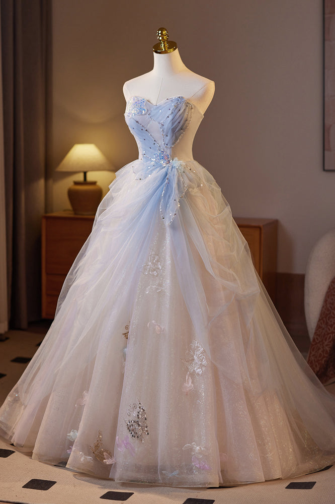 Gorgeous Sweetheart Ball Gown Tulle Prom Dress, Sparkly Quinceanera Dresses UQP0369
