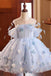 Blue Tulle Butterfly Flower Girl Dress for Wedding Holiday Birthday Party Kid Toddler Dresses UQF0015