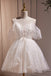 Spaghetti Straps Beading Tulle Homecoming Gown with Pearls, Ivory Cute Sweet 16 Dress UQH0155