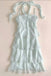 Spaghetti Straps Sleeveless Homecoming Gown Tiered Formal Dress UQH0282
