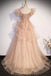 Sparkly A-Line Tulle Beading Long Prom Dress, New Style Shiny Evening Gown UQP0239