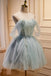 Sparkly Tulle Short Prom Dress with Beading, Shiny New Style Homecoming Gown UQH0144