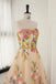 Tea Length Sweetheart Embroidery Lace Homecoming Dress with Flowers UQH0148
