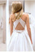 Simple Satin Wedding Dress with Pockets, A Line Floor Length Bridal Gown UQW0131