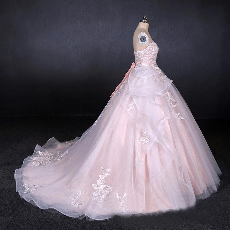 Ball Gown Sweetheart Tulle Wedding Dress with Lace Appliques, Puffy Bridal Dresses UQ2306